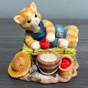 Enesco Calico Kittens Feel-ine Fine In The Country Figurine 543519 Ltd Ed 1999